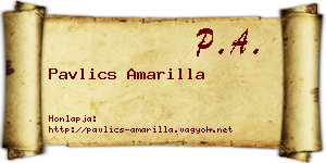 Pavlics Amarilla névjegykártya